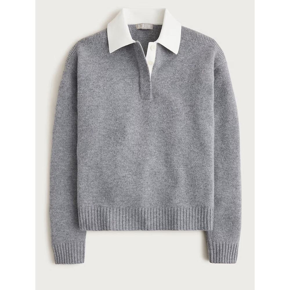 NWT Relaxed sweater-polo in vintage wool J Crew Sz M